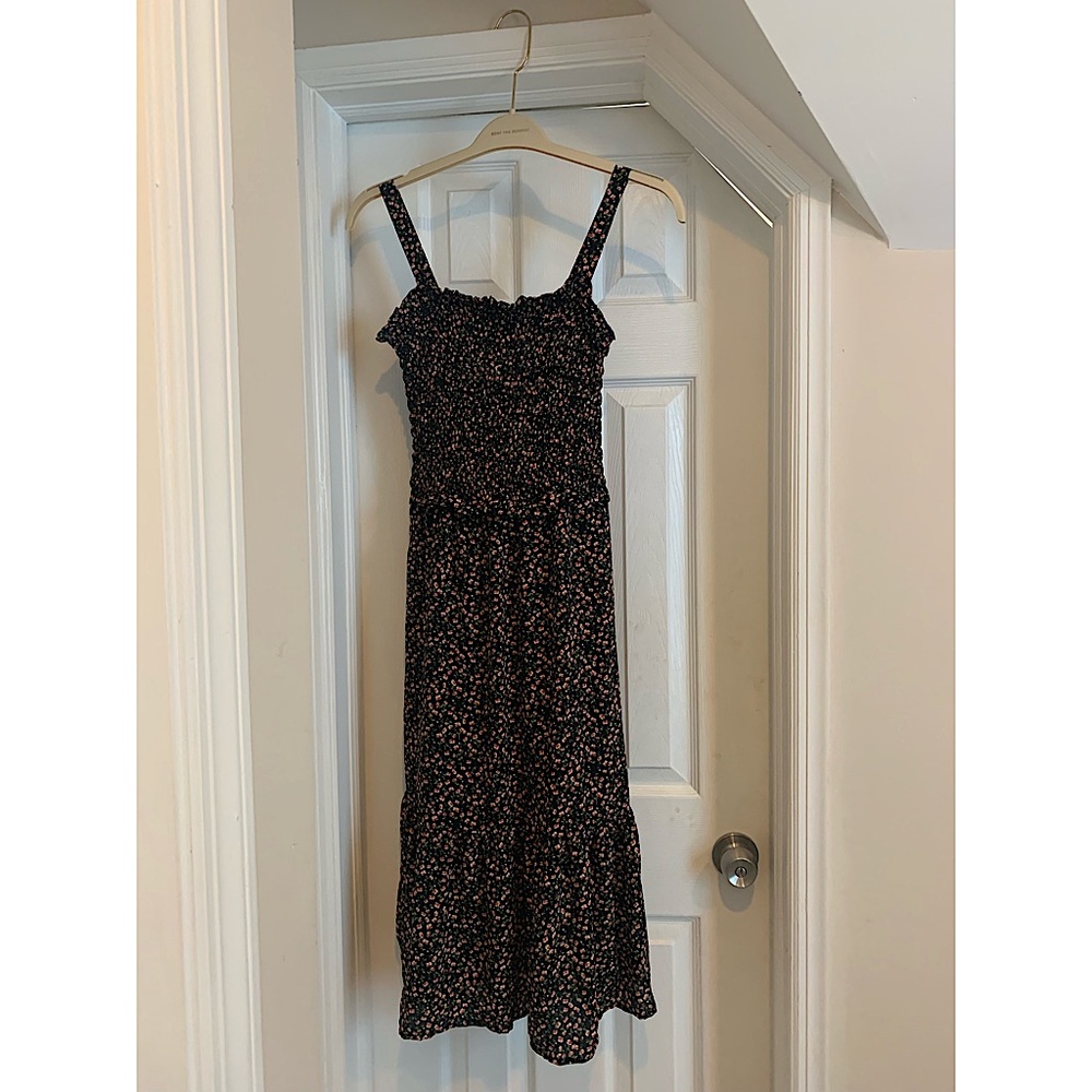 Flower pattern midi dress